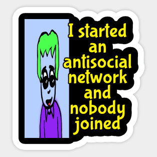 antisocial network tee Sticker